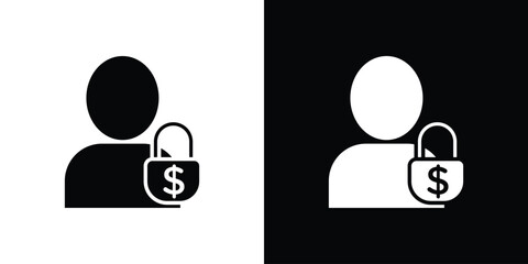 Guarantor icon symbol in black and white color. Silhouette Styles.