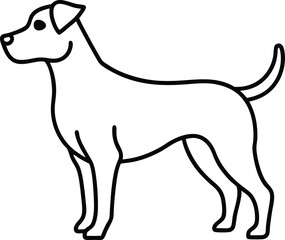 dog icon line art vector illustration on transparent background