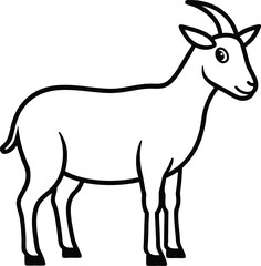 goat icon line art vector illustration on transparent background