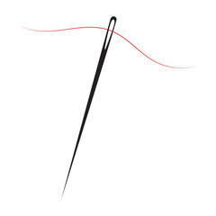 Sewing needle with thread icon set. Vector EPS 10