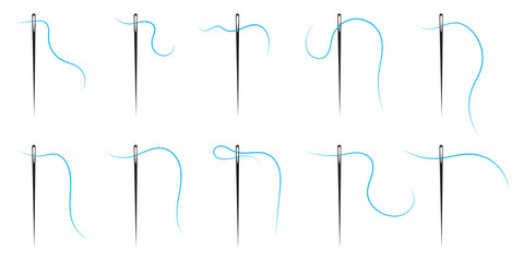 needle and thread icon. sewing needle and thread icon. vector illustration eps 10.