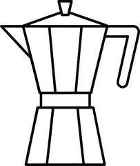 moka pot icon line art vector illustration on transparent background	