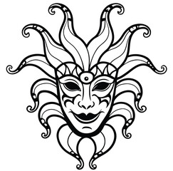 Tribal wolf and lion head tattoo vector illustration with animal skull and mask design in black wild style