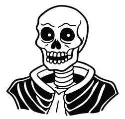 Skull and bone illustration with horror and pirate theme design