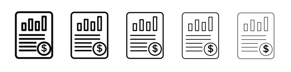 Income statement icon in web style. Vector illustration. Eps10
