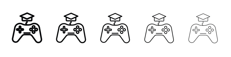 Game based learning icon in web style. Vector illustration. Eps10