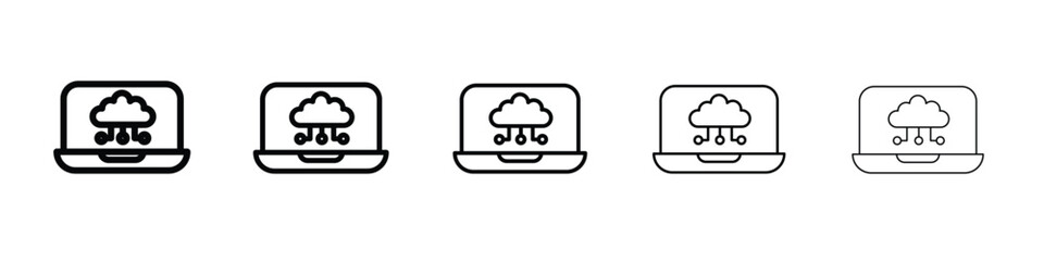 Cloud computing icon in web style. Vector illustration. Eps10