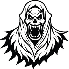 Tribal winged skull logo with a powerful wild animal face, ideal for a bold tattoo design or mascot illustration