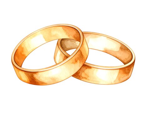 Watercolor illustration of wedding rings