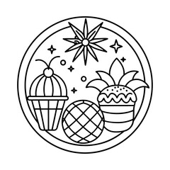 A delightful cartoon vector set of sweet dessert illustrations, perfect for a birthday menu design or holiday decoration