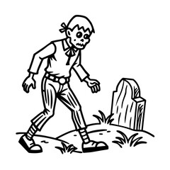 Here's one sentence describing the image, incorporating your specified keywords:

A dynamic cartoon vector illustration depicts a boy player running with a football, a spirited design showcasing the e