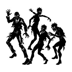 Colorful vector silhouettes of people dancing, from child to adult, illustrating the fun and art of movement