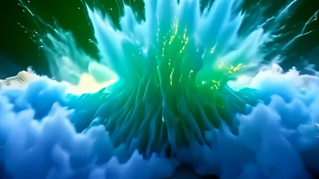 press adenine virtual landscape bristle with life, where adenine burble surround of disturbance muzzy conceptual soundwave aberration resonate done ripple of galvanizing green and novel