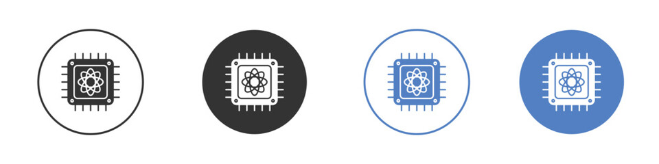 Quantum computing icon concept. solid style icon designs for website, app, UI.