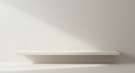 Minimalist Shelf with Elegant Lighting A Blank Canvas for Creative Display and Product Presentation