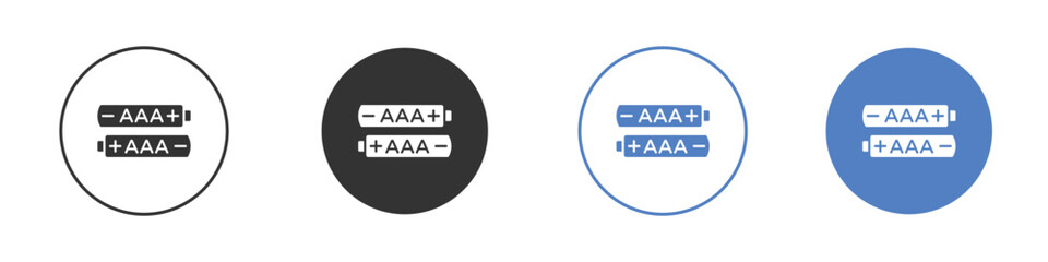 AAA battery icon concept. solid style icon designs for website, app, UI.