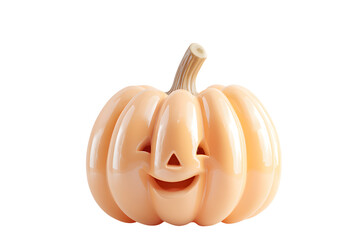 Soft Pastel Pumpkin with Carved Triangle Eyes and Smile in 3D