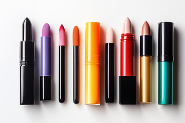 Obraz premium Colorful lipstick set with multiple shades and textures