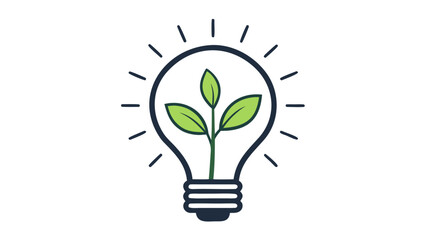 Eco Lightbulb Icon – Green Innovation Vector