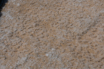 Salt pans and a rocky mountain near Zebbug town at Gozo island, Malta