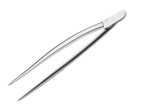 Stainless steel makeup lidl tweezers isolated on a transparent background