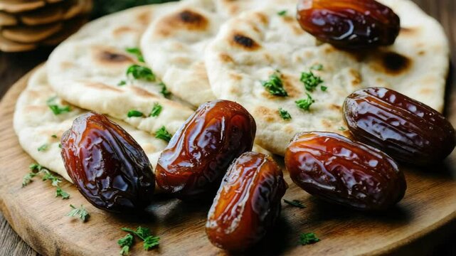 A plate of food with a few pieces of food on it. The food is a type of bread and there are some nuts on top of it
