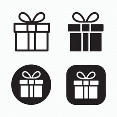 gift box vector set with 4 minimalist present icons for holiday birthday and celebration designs