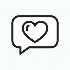 vector heart inside chat bubble for romantic messages, valentine graphics and love-themed digital illustrations