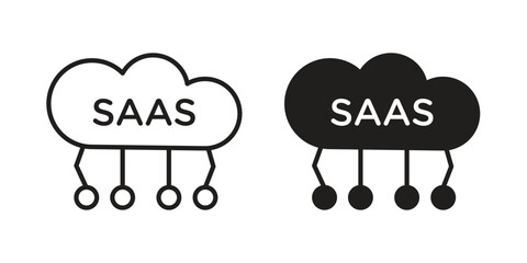 SaaS icon vector, sign and symbol for design, website or apps elements.