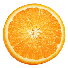 Orange Slice isolated on white background, full depth of field