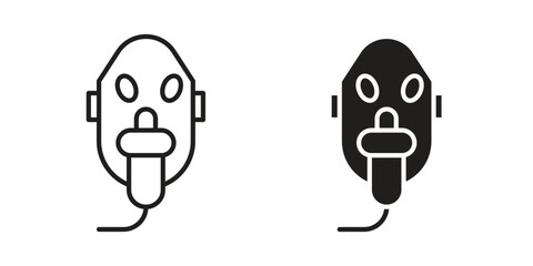 Oxygen mask icon vector, sign and symbol for design, website or apps elements.