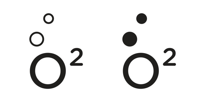 Oxygen O2 icon vector, sign and symbol for design, website or apps elements.