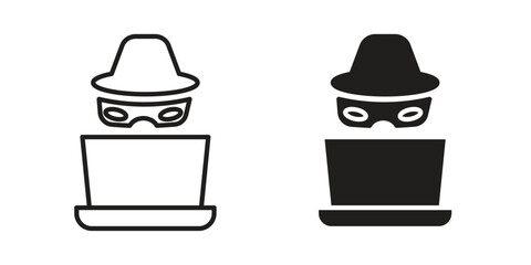 Hacker icon vector, sign and symbol for design, website or apps elements.