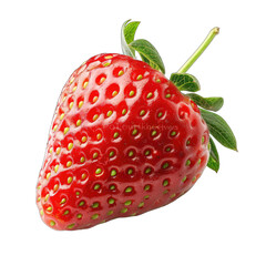 Close-up of a single, vibrant red strawberry