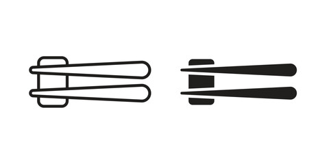 Chopsticks icon vector, sign and symbol for design, website or apps elements.