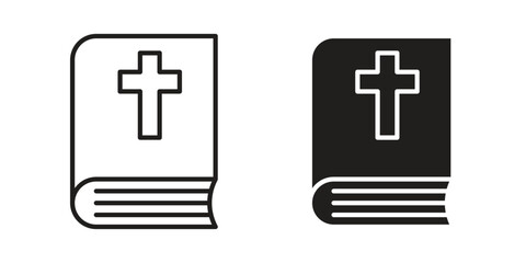 Obraz premium Bible icon vector, sign and symbol for design, website or apps elements.