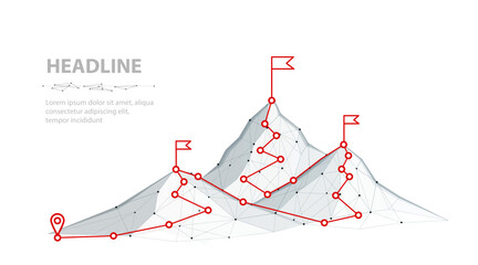 Digital mountain route. Digital technology transformation, overcoming difficulty