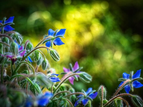 Borage plant growing in summer