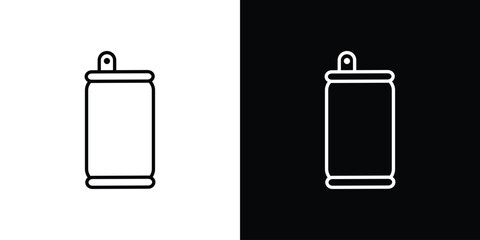 Soda can icon vector symbols pack in black and white lines
