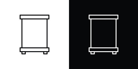 Roll up banners icon vector symbols pack in black and white lines