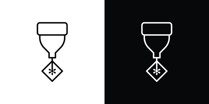 Laser machine icon vector symbols pack in black and white lines