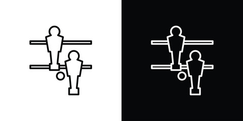Foosball icon vector symbols pack in black and white lines