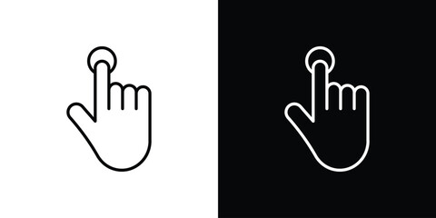 Finger control icon vector symbols pack in black and white lines