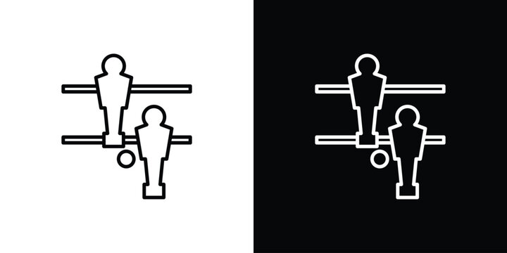 Foosball icon vector symbols pack in black and white lines