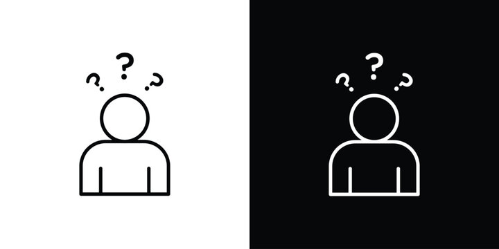 Curious human icon vector symbols pack in black and white lines