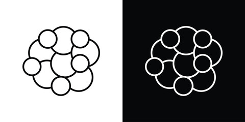 Cancer icon vector symbols pack in black and white lines