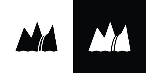 Waterfall icon collection. Flat illustration of vector icon © Natubhai