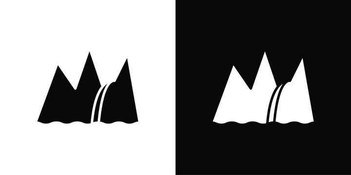 Waterfall icon collection. Flat illustration of vector icon