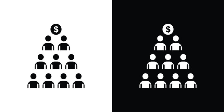 Ponzi scheme icon collection. Flat illustration of vector icon