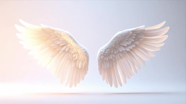 Digitally crafted image of luminous angel wings
